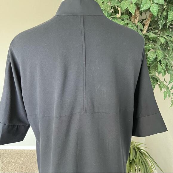 Lafayette 148 New York V-Neck Shirtdress Navy Blue - Picture 10 of 12